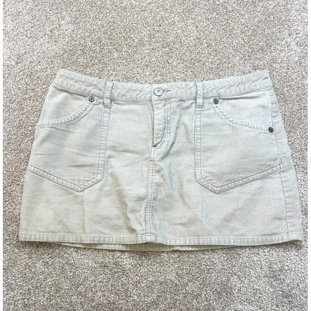 Unionbay Beige Corduroy Mini Skirt Womens 13 Tan Y2K Skirt Grunge Skater Retro